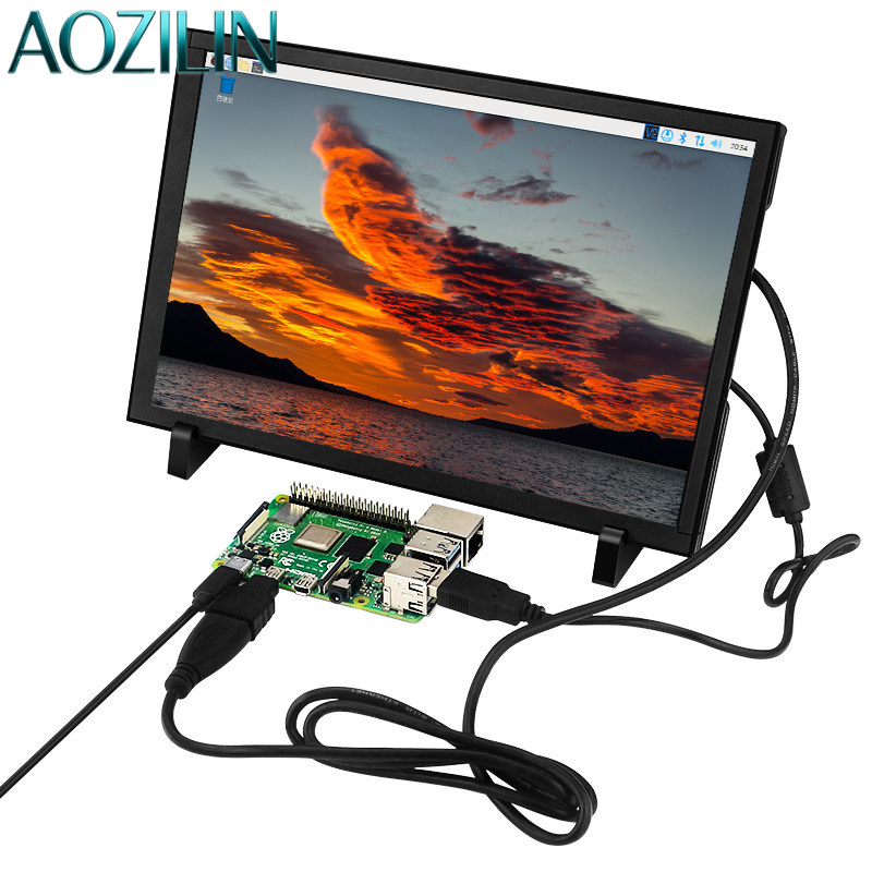 Raspberry Pi 10.1 Inch Capacitive Touch Screen Ips - AOZILIN, monitor HD pequeño con pantalla